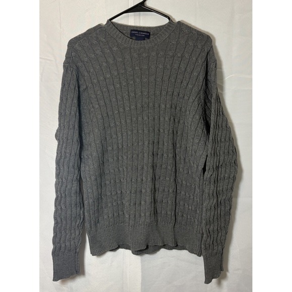 Daniel Cremieux Other - Daniel Cremieux Cotton Cable Knit Sweater Men's Grey Size L Grandpa Core